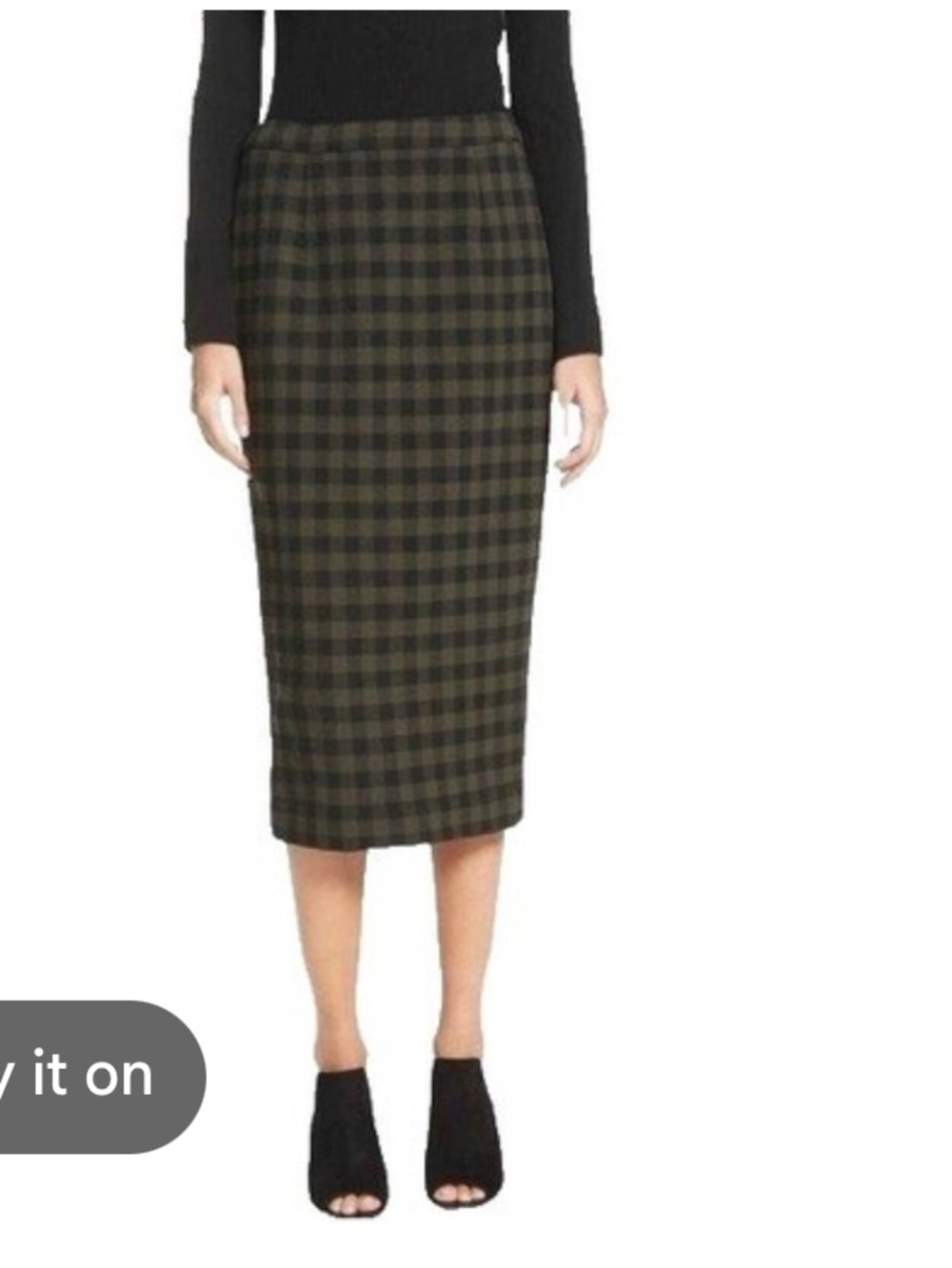 A.L.C Thea plaid pencil skirt midi Italian wool US 6 lined business realtor sexy - Picture 1 of 10